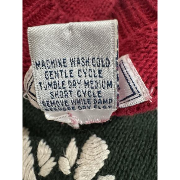 Vintage Patchwork Knit Sweater Snowflake Skiing Christmas Holiday Ugly Sweater - Picture 9 of 9